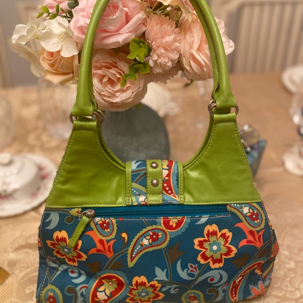 St John Bay green and floral shoulder bag - Picture 4 of 7